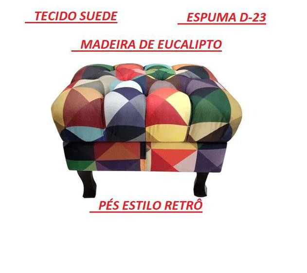 Imagem de Puff Decorativo Retro Luiz XV com Baú Estampado 50 recepção