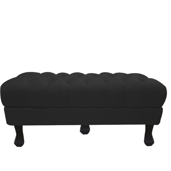 Imagem de Puff Decorativo Retro Luiz XV com Baú Suede Cinza 80 cm