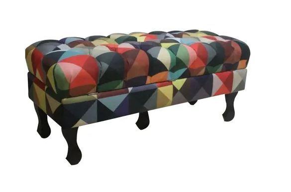 Imagem de /Puff Decorativo Retro Luiz XV - Estampado - 120 cm