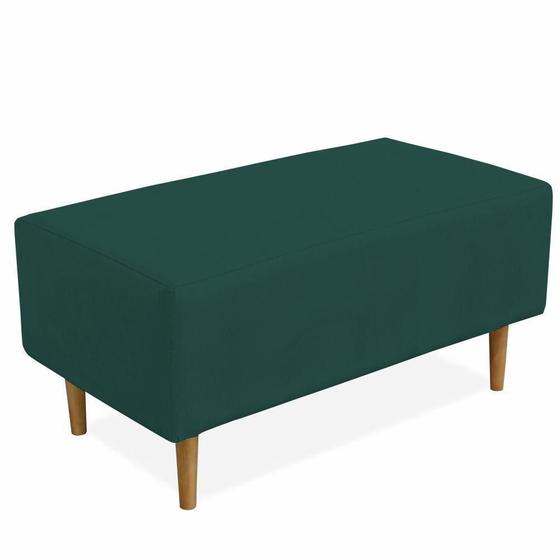 Imagem de Puff Decorativo Sala de Estar Cléo W01 Pés Palito 90 cm Suede Verde Musgo - Lyam Decor