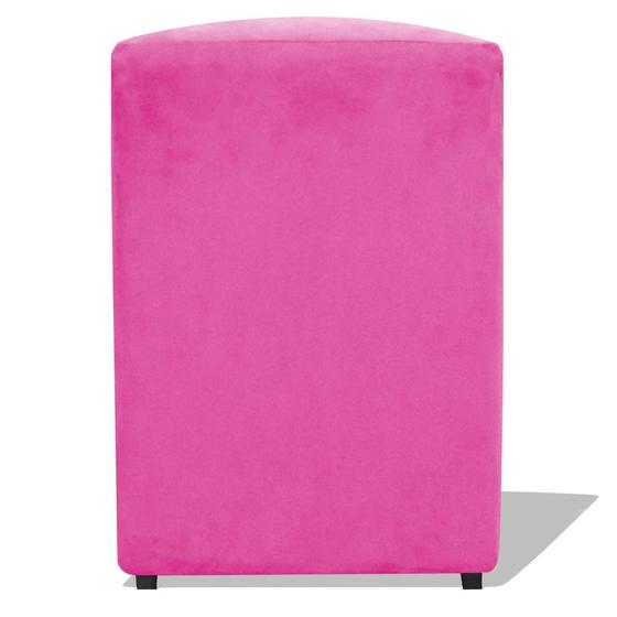 Imagem de Puff Decorativo Salão Recepção Quadrado Suede Rosa Pink Ec Móveis