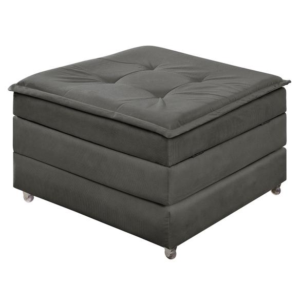 Puff Dobrável Vira Cama Sala / Quarto Cinza Menor preço em Puff Dobrável Vira Cama Sala / Quarto Cinza