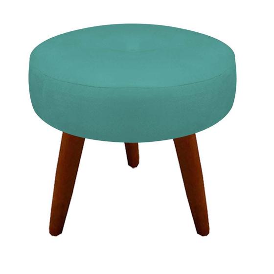 Imagem de Puff Duda Decorativo Pés Palito Suede Azul Tiffany - D'Classe Decor