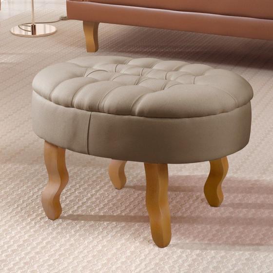 Imagem de Puff Elizabeth Estilo Clássico Chesterfield Linho