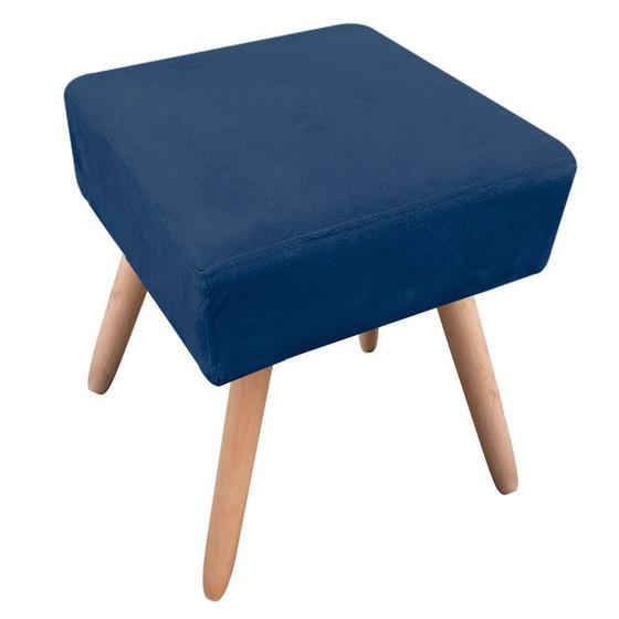 Imagem de Puff Ibiza Quadrado Suede Azul Marinho - D'Rossi