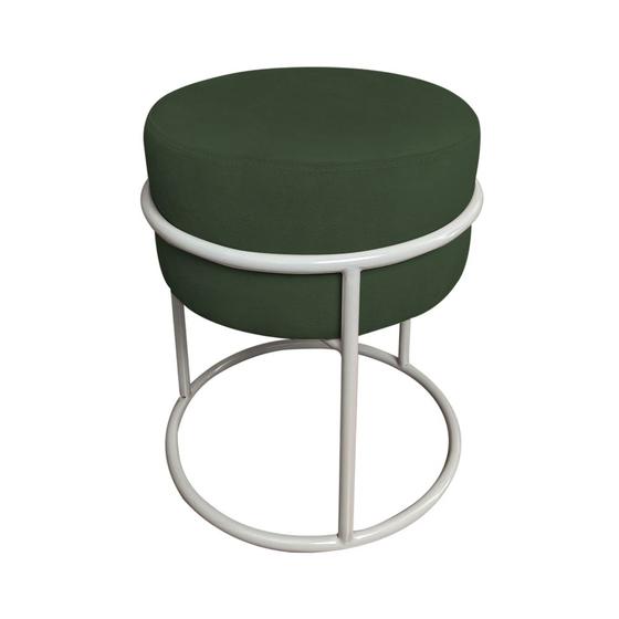 Imagem de Puff Luma Suede Verde com Base de Aço Cinza