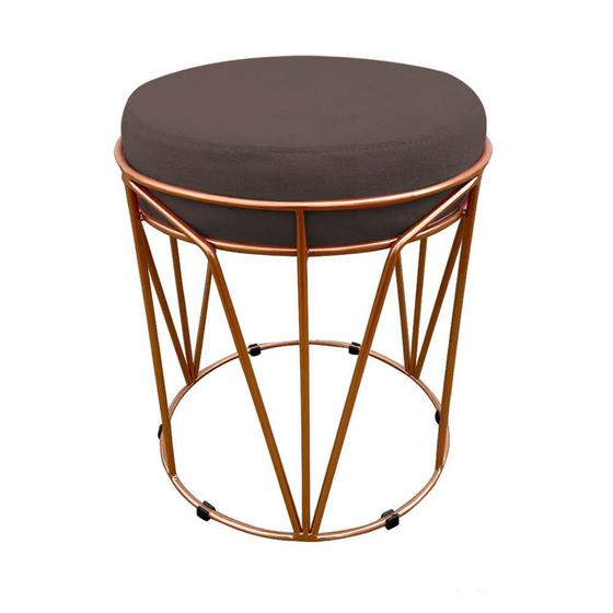 Imagem de Puff Multiuso com Mesa Babu 2 em 1 Suede Base Cobre D'Rossi