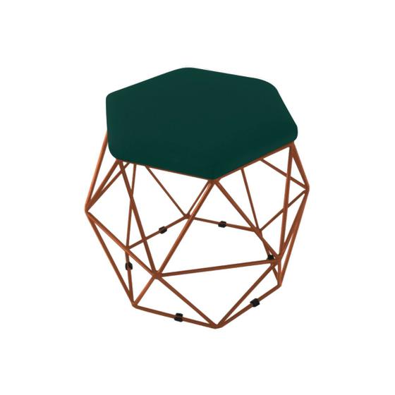 Imagem de Puff Onix Suede Hexagonal Aramado Bronze