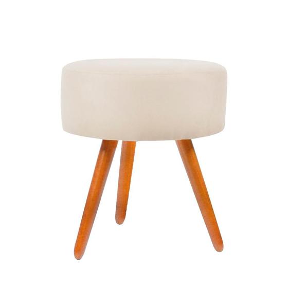 Imagem de Puff Para Sala Redondo Pés Palito Suede Oferta Balaqui Decor