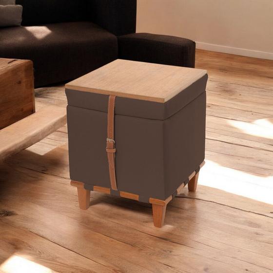 Imagem de Puff Quadrado com Compartimento: Estilo e Funcionalidade para Sua Casa
