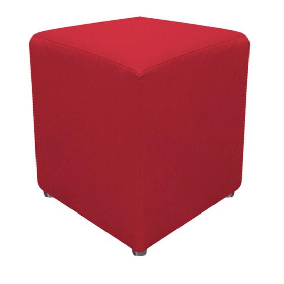 Imagem de Puff Quadrado Dado Decorativo Sala de Espera Recepção Suede Vermelho