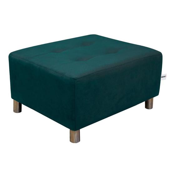 Imagem de Puff Quadrado Decorativo Pés com Alumínio Nero Azul Matrix