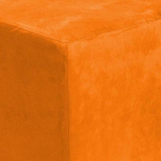 Imagem de Puff Quadrado Decorativo Suede Laranja - Lyam Decor