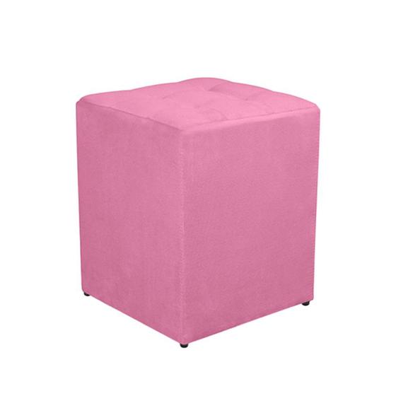 Imagem de Puff Quadrado Decorativo Suede Rose