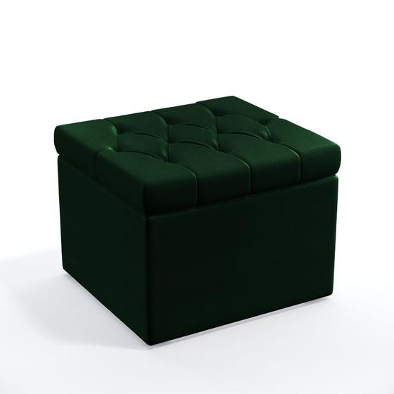 Imagem de Puff Quasar / com Capitonê / N-026 Veludo Verde 
