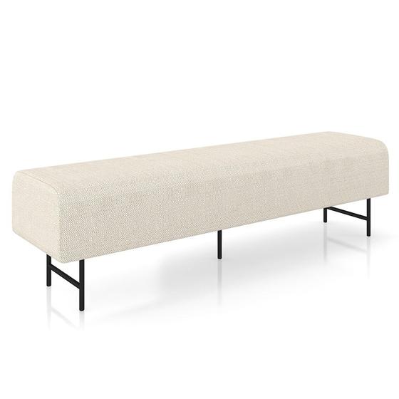 Imagem de Puff Recamier Decorativo Pés em Ferro 195cm Dublin P02 Linho Creme - Mpozenato