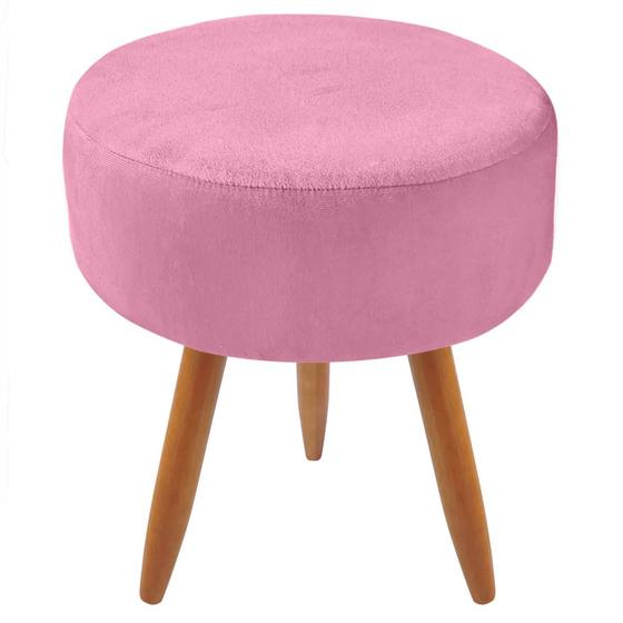 Puff Rosa Puff Redondo Classic Suede Rosa - Maitê Moda Casa - Puffs - Magazine Luiza