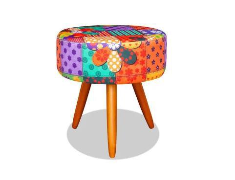 Imagem de Puff Sofia Estampa Patchwork Flores - DAMAFFÊ MÓVEIS