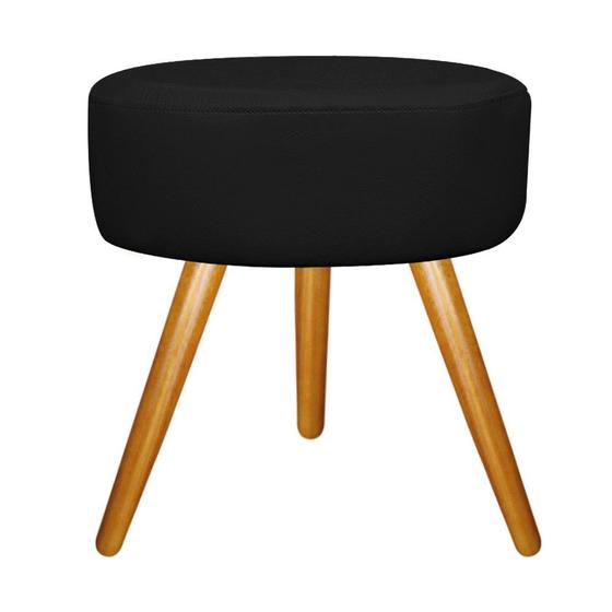 Imagem de Puff Sofia Palito Mel Suede Preto - ADJ Decor