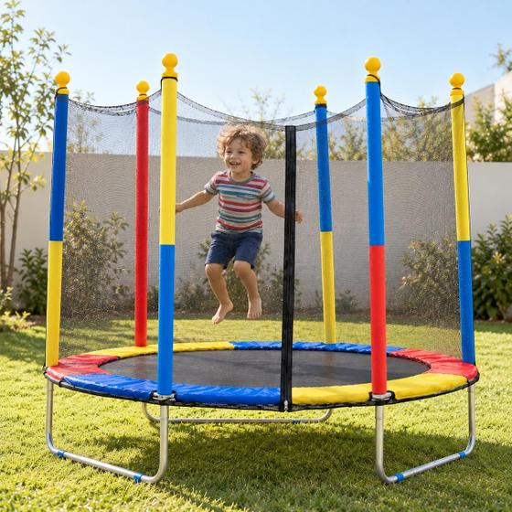 Pula Pula Infantil 1,8m Cama Elástica C/ Fechamento Zíper - ATENTU