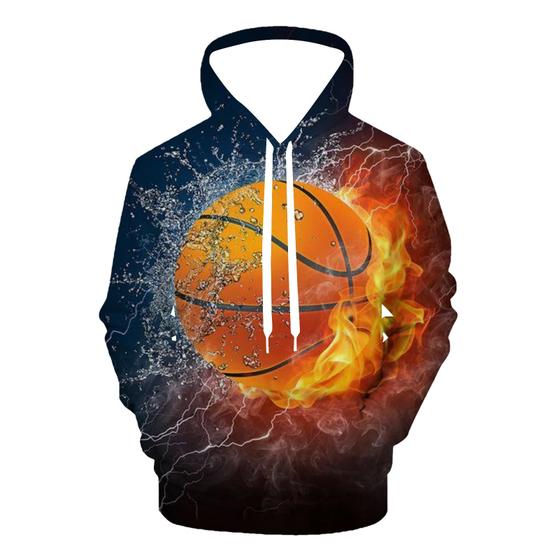 Imagem de Pulôver de Basquete com Capuz QierDesign - Gráfico 3D para Homens