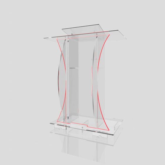 Imagem de Pulpito Acrilico Resistente Bonito 8mm Led e Gravação para Igreja para Empresa
