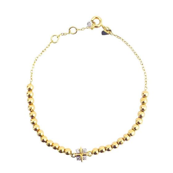 Imagem de Pulseira 17 Cm Com 5 Diamantes Em Ouro 18K