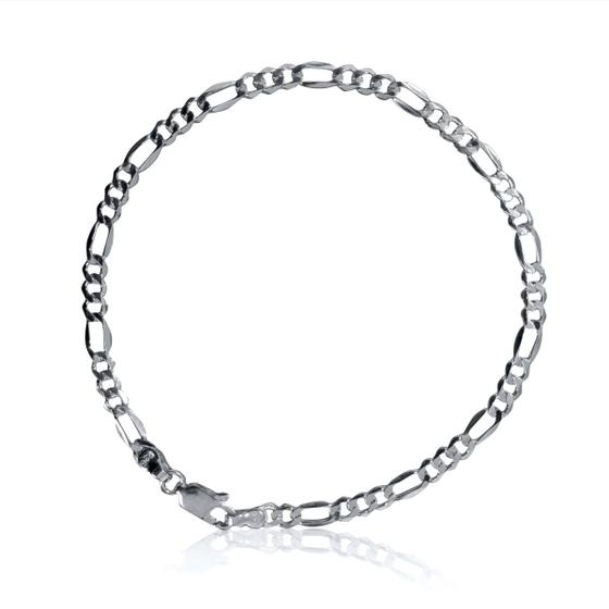 Imagem de Pulseira 3 Em 1 Italiana Masculina 4mm X 21cm Em Prata 925 Maciça