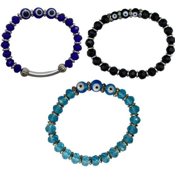 Imagem de Pulseira 3 Olhos Gregos Contra Inveja - Escolha A Cor