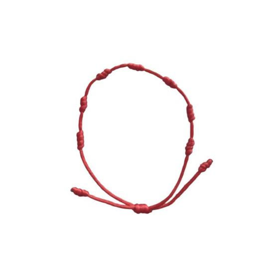 Imagem de Pulseira 7 Nós Vermelho - Feito A Mão - Fio Acetinado 01Mm