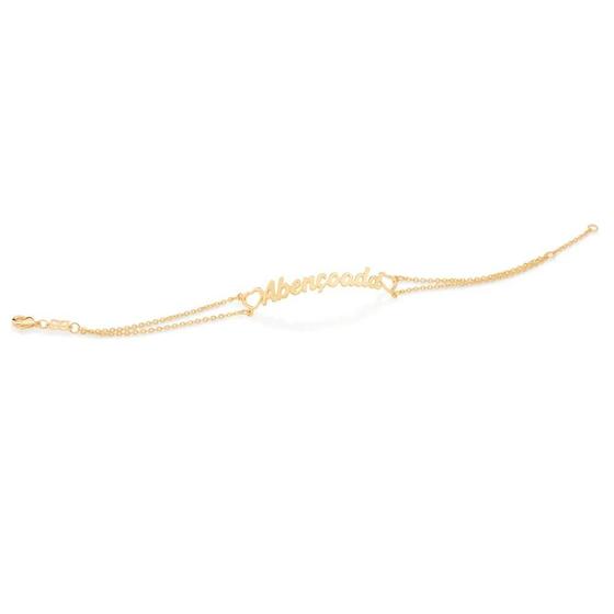 Imagem de Pulseira abençoada com corações folheada a ouro 18k