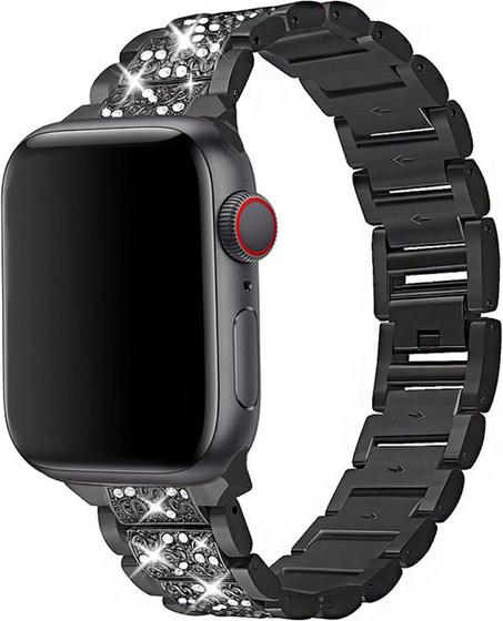 Imagem de Pulseira Aço Elos Quadrada Compatível com Apple Watch