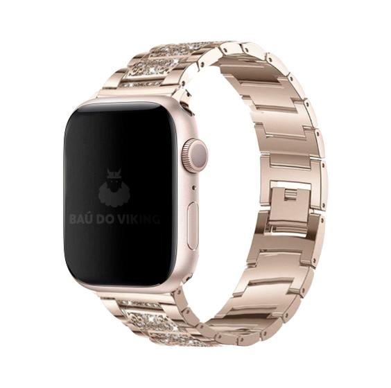 Imagem de Pulseira Aço Elos Quadrada Compatível com Apple Watch