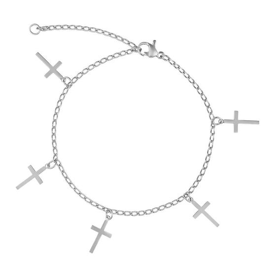Imagem de Pulseira Aço GLAM Groumet Cruz 14x7.5mm 21cm