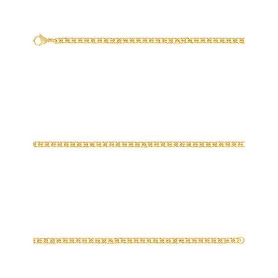 Imagem de Pulseira Aço Groumet Elos Duplos 4.70mm 21cm Gold IPG