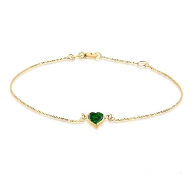 Imagem de Pulseira Adulto Ouro 18k 0,750 Coração De Zircônia 5mm 21cm