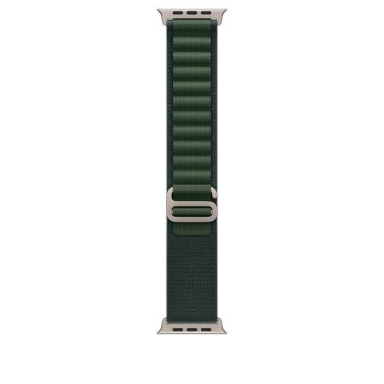 Imagem de Pulseira Apple Watch Alpine Loop verde escuro em titânio 49 mm