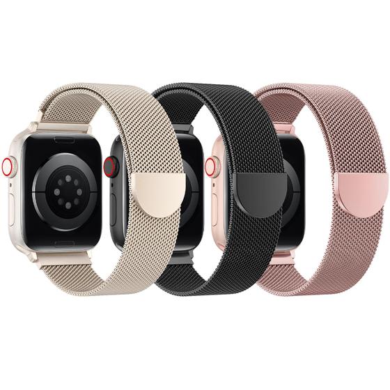 Imagem de Pulseira Apple Watch BELONGME Mesh Loop em aço inoxidável 40-49 mm