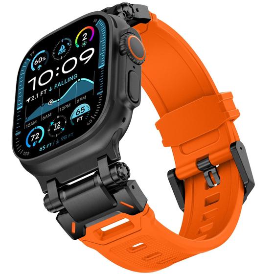 Imagem de Pulseira Apple Watch KADES Ultra 2/Ultra 49 mm preta/laranja