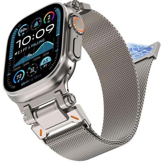 Imagem de Pulseira Apple Watch Milanese Loop Ultra 2 em Titânio - Wingle