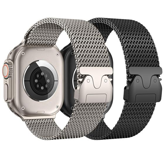 Imagem de Pulseira Apple Watch Seizhe Milanese Loop - Compatível com Ultra 2/Ultra