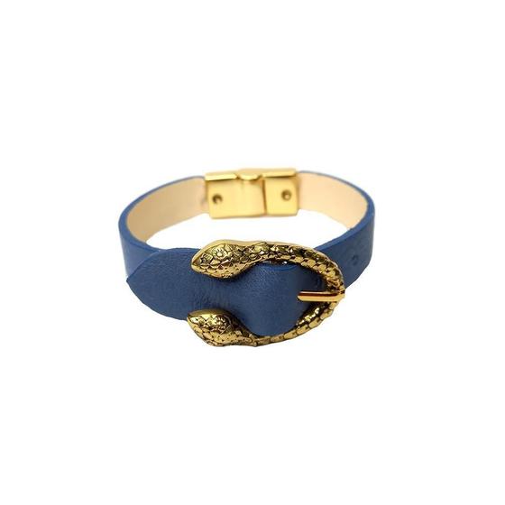 Imagem de Pulseira Armém Rr Bijoux Couro Fivela Cobra ul