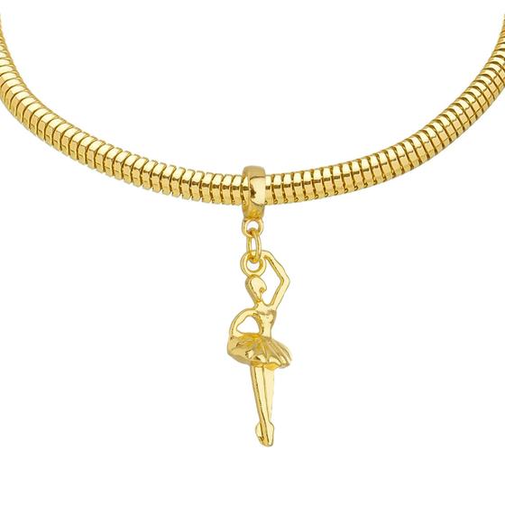 Imagem de Pulseira Bailarina Berloque Banhado a Ouro 18k
