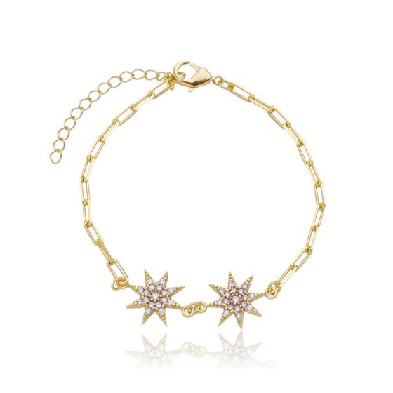 Imagem de Pulseira Banhada A Ouro 18k Com Estrelas Cravejadas