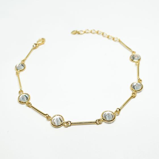 Imagem de Pulseira Banhada a Ouro com ponto de Luz de Zircônias Lapidadas