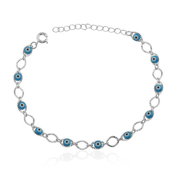 Imagem de Pulseira Banhada a Prata Olho Grego