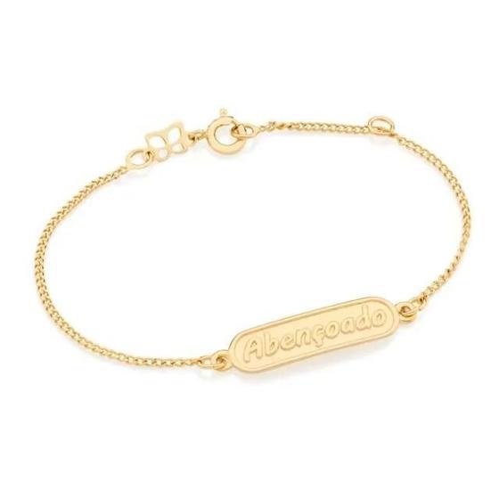 Imagem de Pulseira  banhado ouro 3x 24k 18k e 22k feminina com pingentes berloques infantil abençoada abençoado rommanel 551498 551499