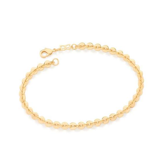Imagem de Pulseira  banhado ouro 3x 24k 18k e 22k  ou prata 925 feminina corrente elos redondos 19 cm rommanel 551740 350006