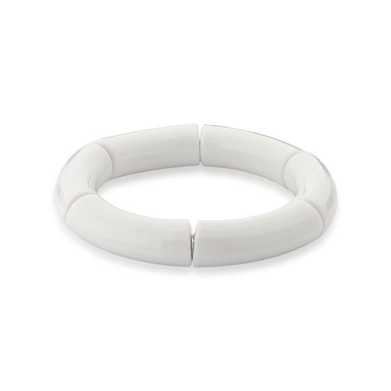 Imagem de Pulseira Bijuteria com acrílico na cor Branca