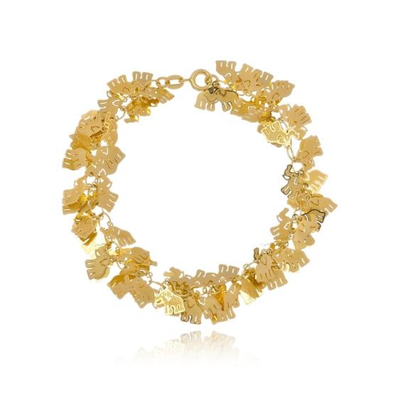 Pulseira Boca Santa Semijoias Elefante Ouro Amarelo Imagem de Pulseira Boca Santa Semijoias Elefante Ouro Amarelo